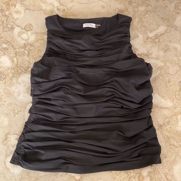 Calvin Klein Rushed Sleeveless Top - Picture 9 of 15